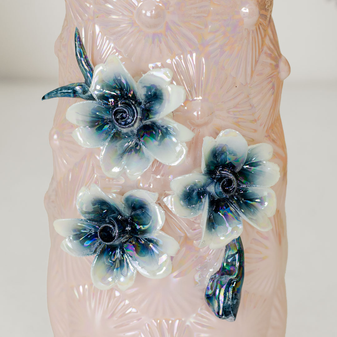 HD250-Pink-Ceramic Porcelain Pink Vase with Floral Design (4)