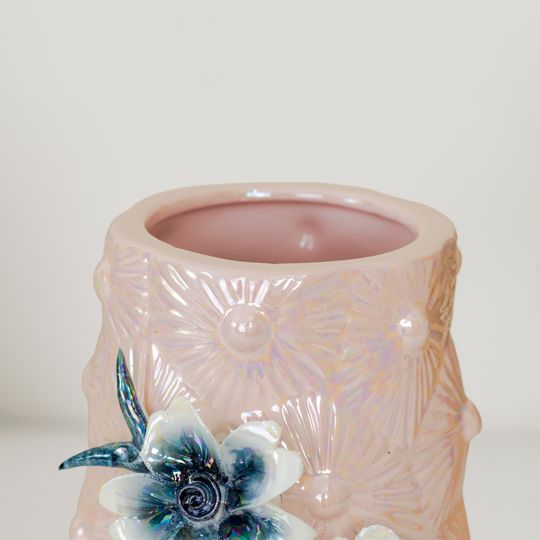 HD250-Pink-Ceramic Porcelain Pink Vase with Floral Design (5)