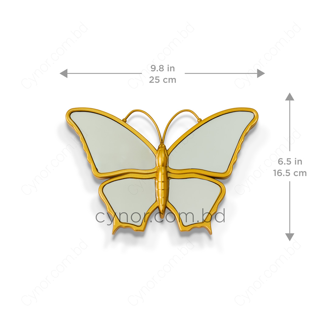 WR692-Golden 3 Piece Butterfly Mirror Set Fiber Wall Art Decor (13)