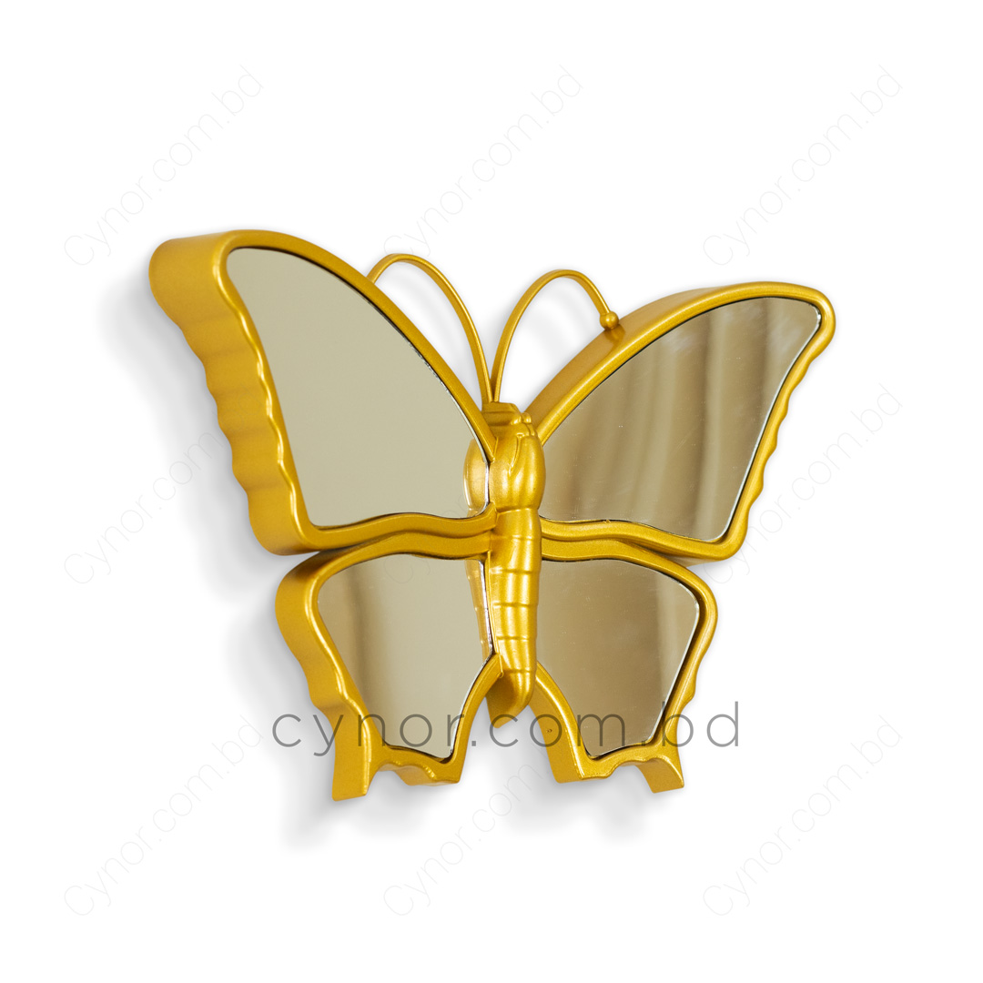 WR692-Golden 3 Piece Butterfly Mirror Set Fiber Wall Art Decor (14)