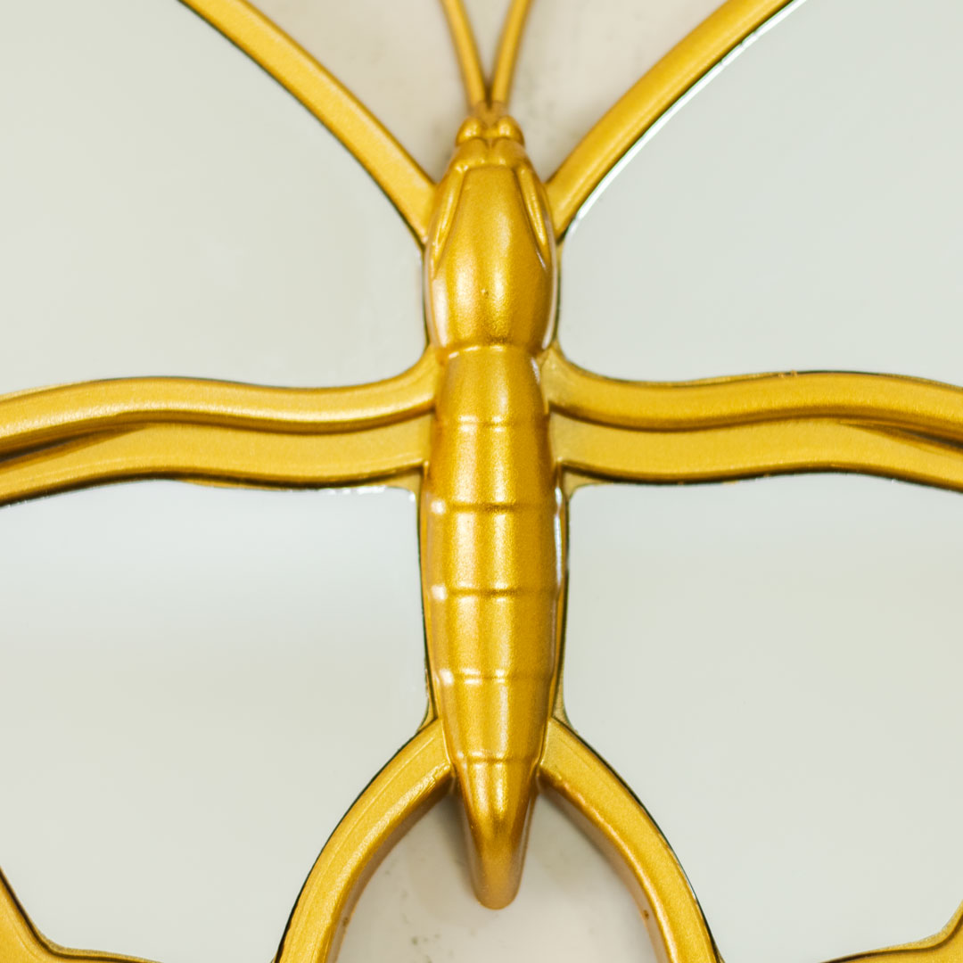 WR692-Golden 3 Piece Butterfly Mirror Set Fiber Wall Art Decor (16)