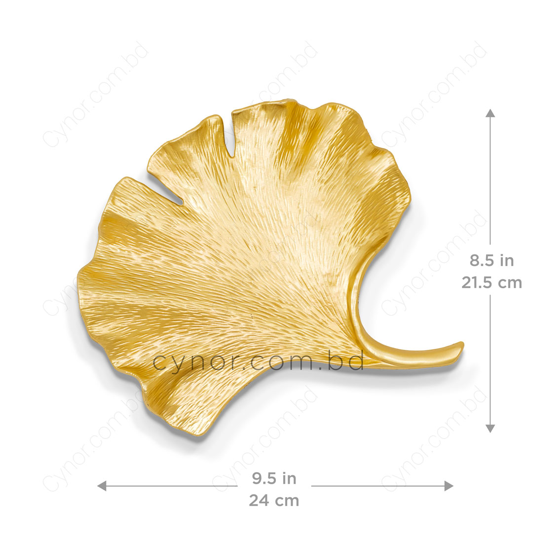 WR694-5 Piece Ginkgo Leaf Golden Fiber Wall Art Set (10)