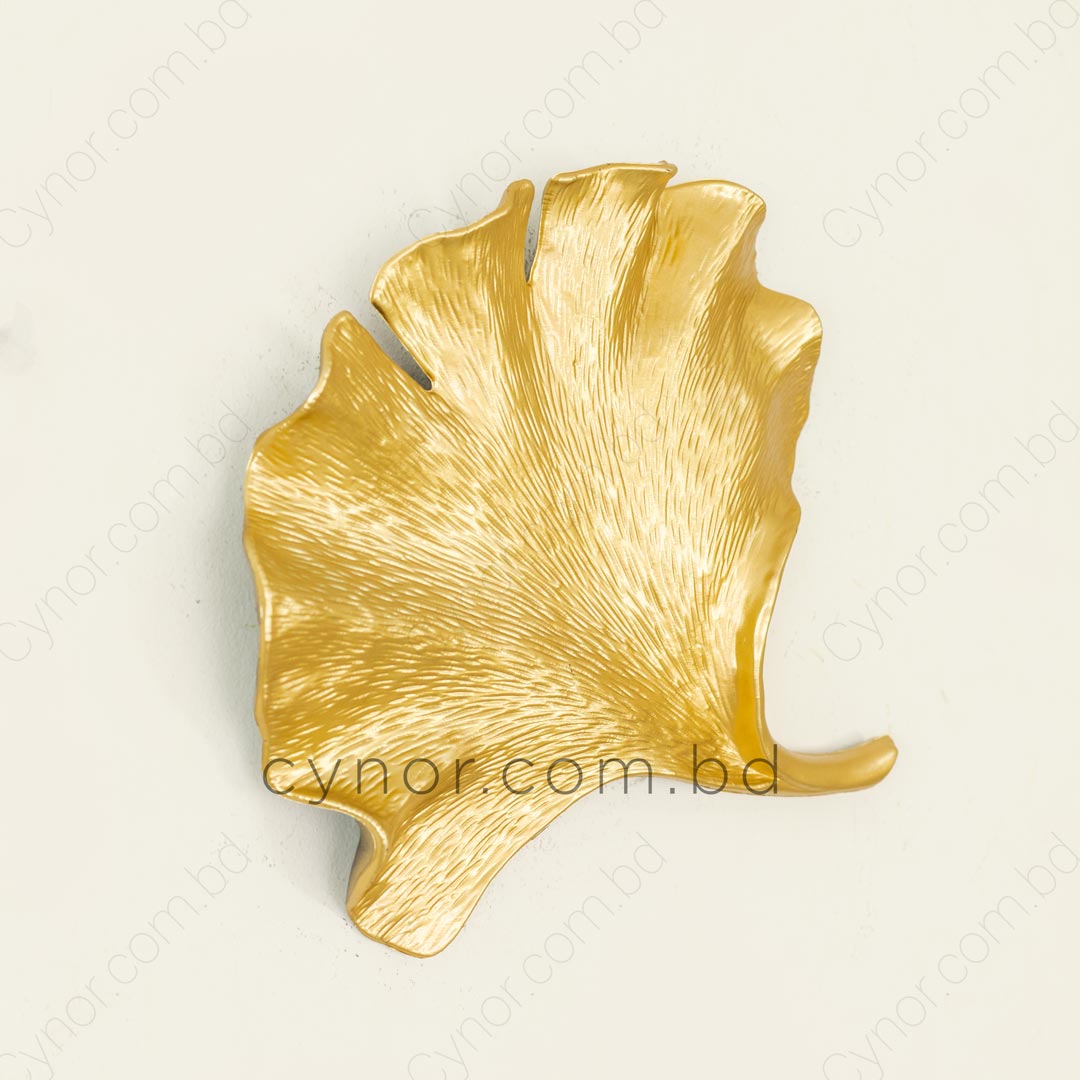 WR694-5 Piece Ginkgo Leaf Golden Fiber Wall Art Set (11)