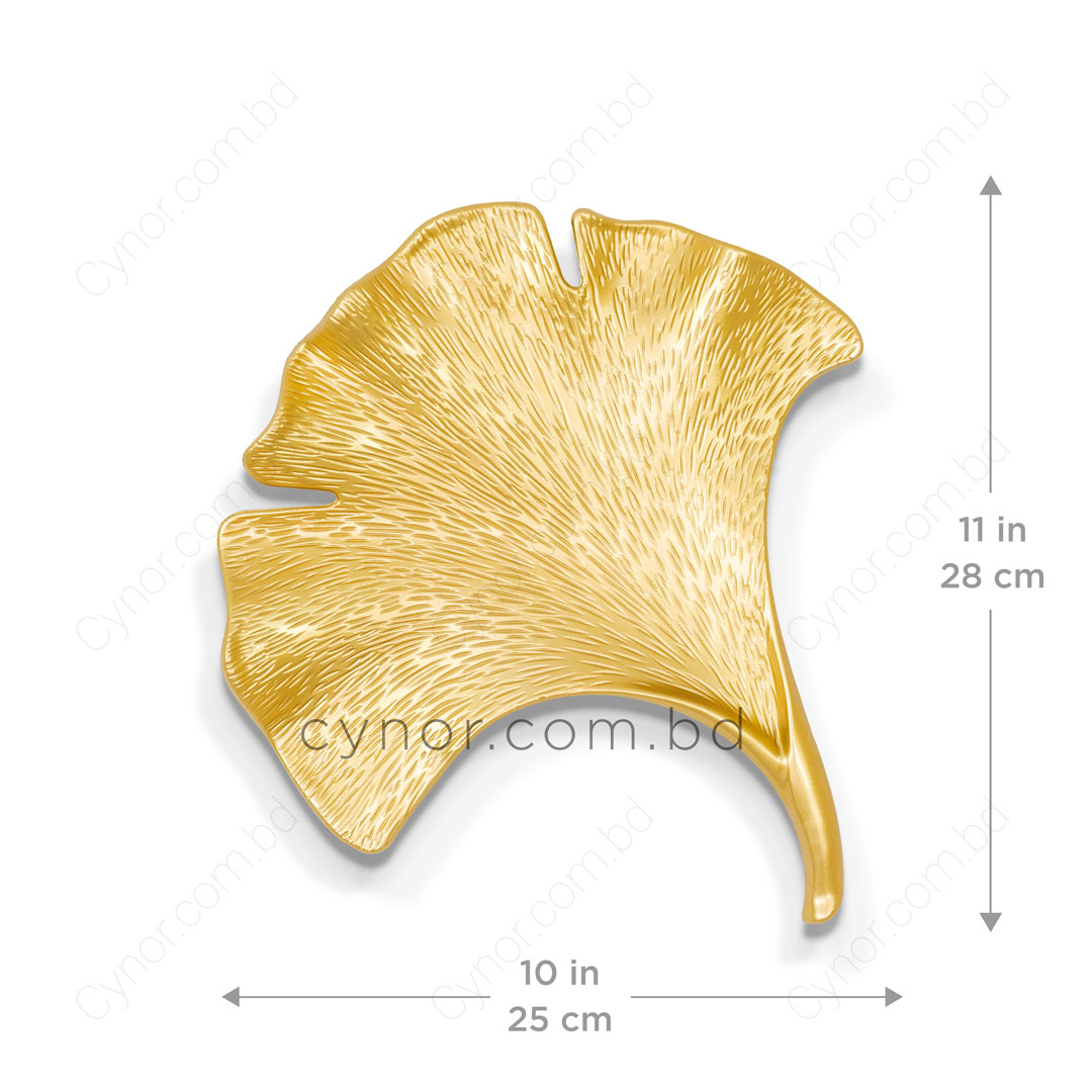WR694-5 Piece Ginkgo Leaf Golden Fiber Wall Art Set (8)