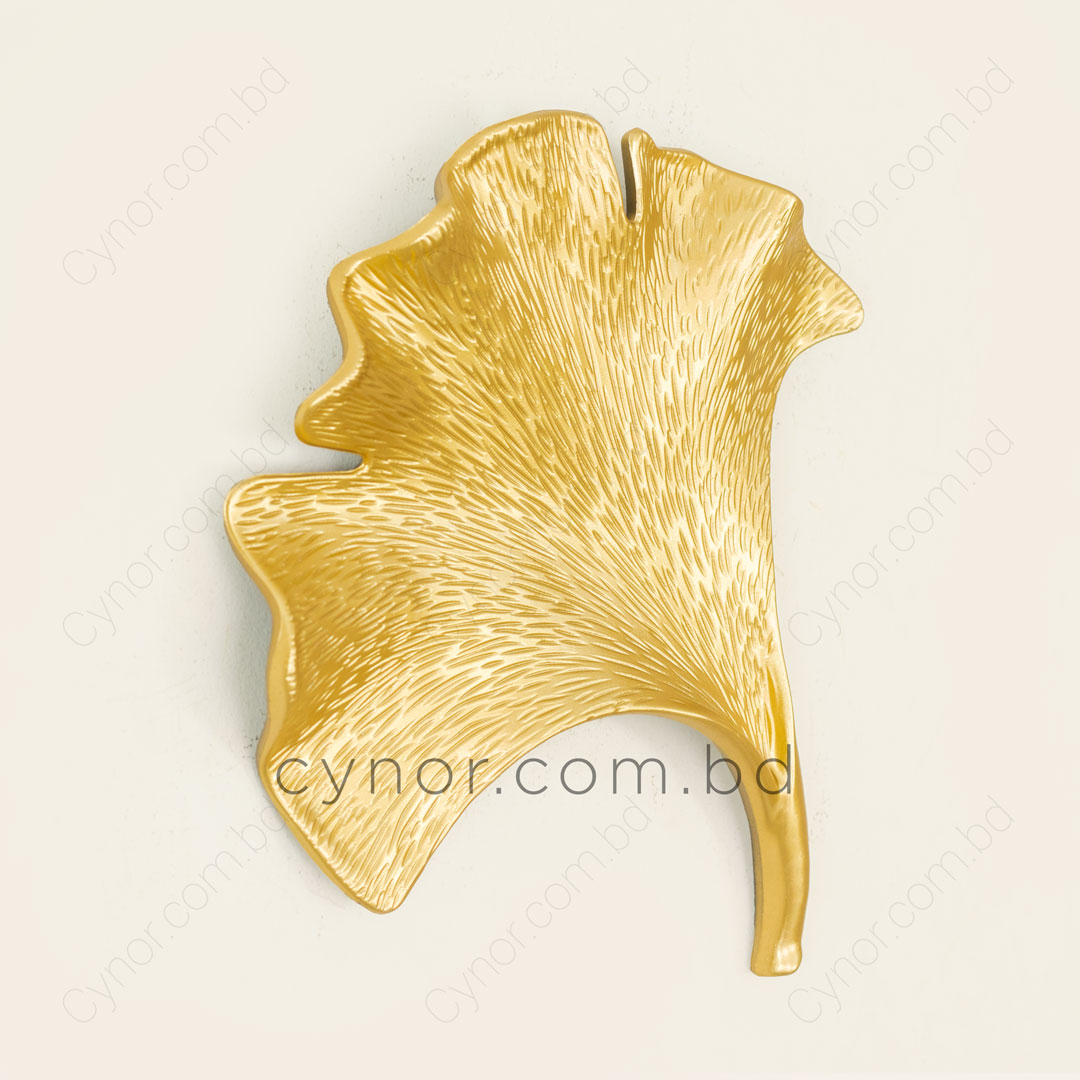 WR694-5 Piece Ginkgo Leaf Golden Fiber Wall Art Set (9)