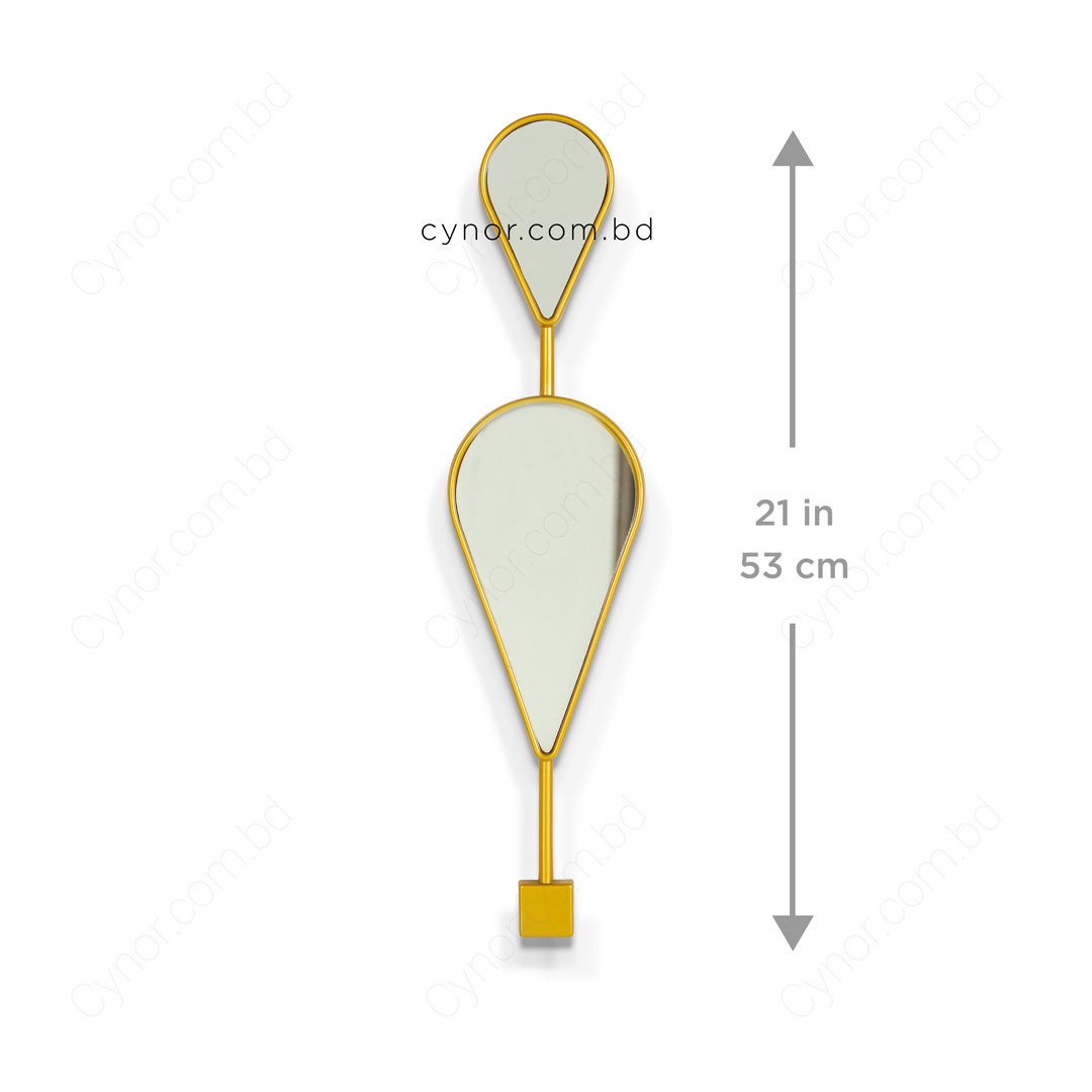 WR696-5-Piece Droplet Wall Mirror Set with Golden Fiber Frame (4)