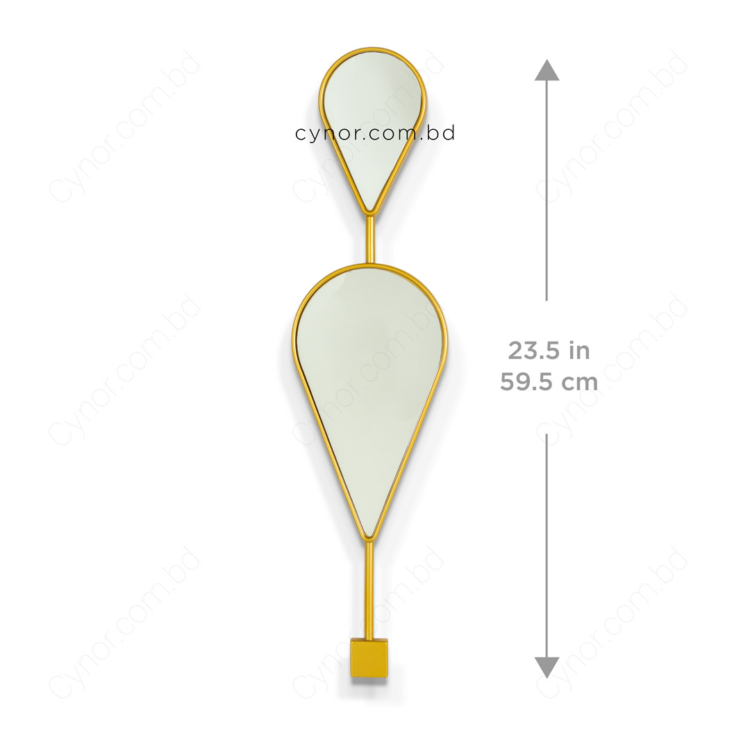 WR696-5-Piece Droplet Wall Mirror Set with Golden Fiber Frame (5)