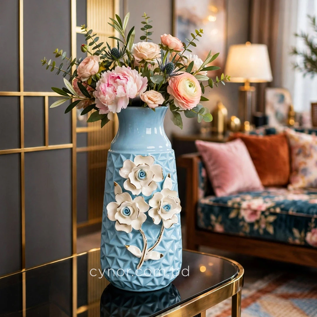 HD253-Blue-Blue Porcelain Ceramic Flower Vase Decorative Floral Design-01 (1) HD253-Blue-Blue Porcelain Ceramic Flower Vase Decorative Floral Design-01 (1)