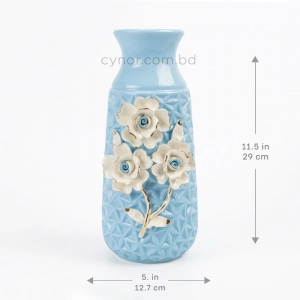 HD253-Blue-Blue Porcelain Ceramic Flower Vase Decorative Floral Design-01 (3)
