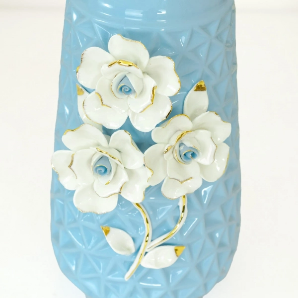 HD253-Blue-Blue Porcelain Ceramic Flower Vase Decorative Floral Design-01 (4)