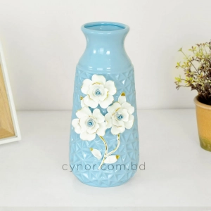 HD253-Blue-Blue Porcelain Ceramic Flower Vase Decorative Floral Design-01 (6)