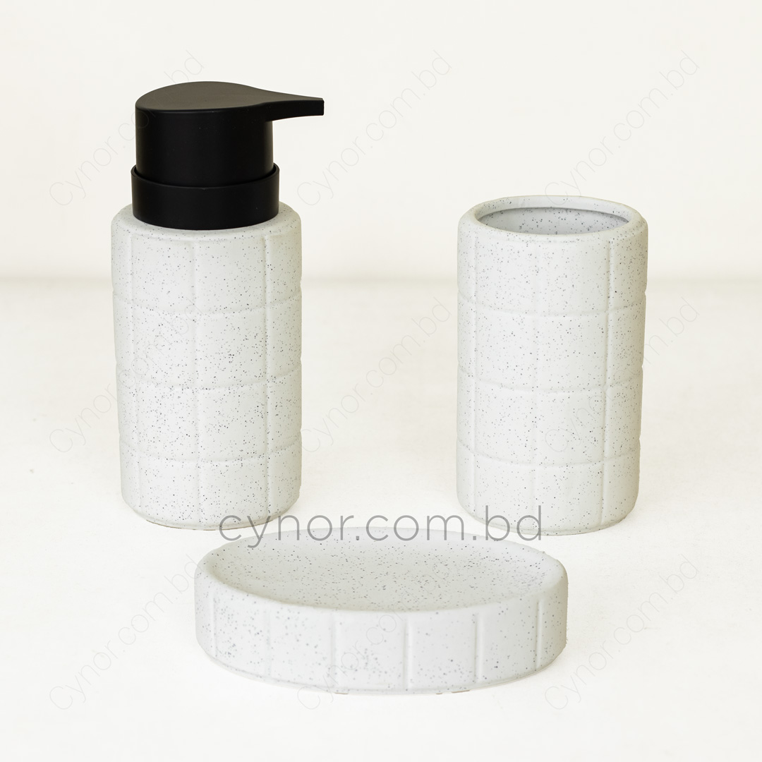 KC229-White-Porcelain Ceramic 3 Piece Bathroom Accessory Set White (3)