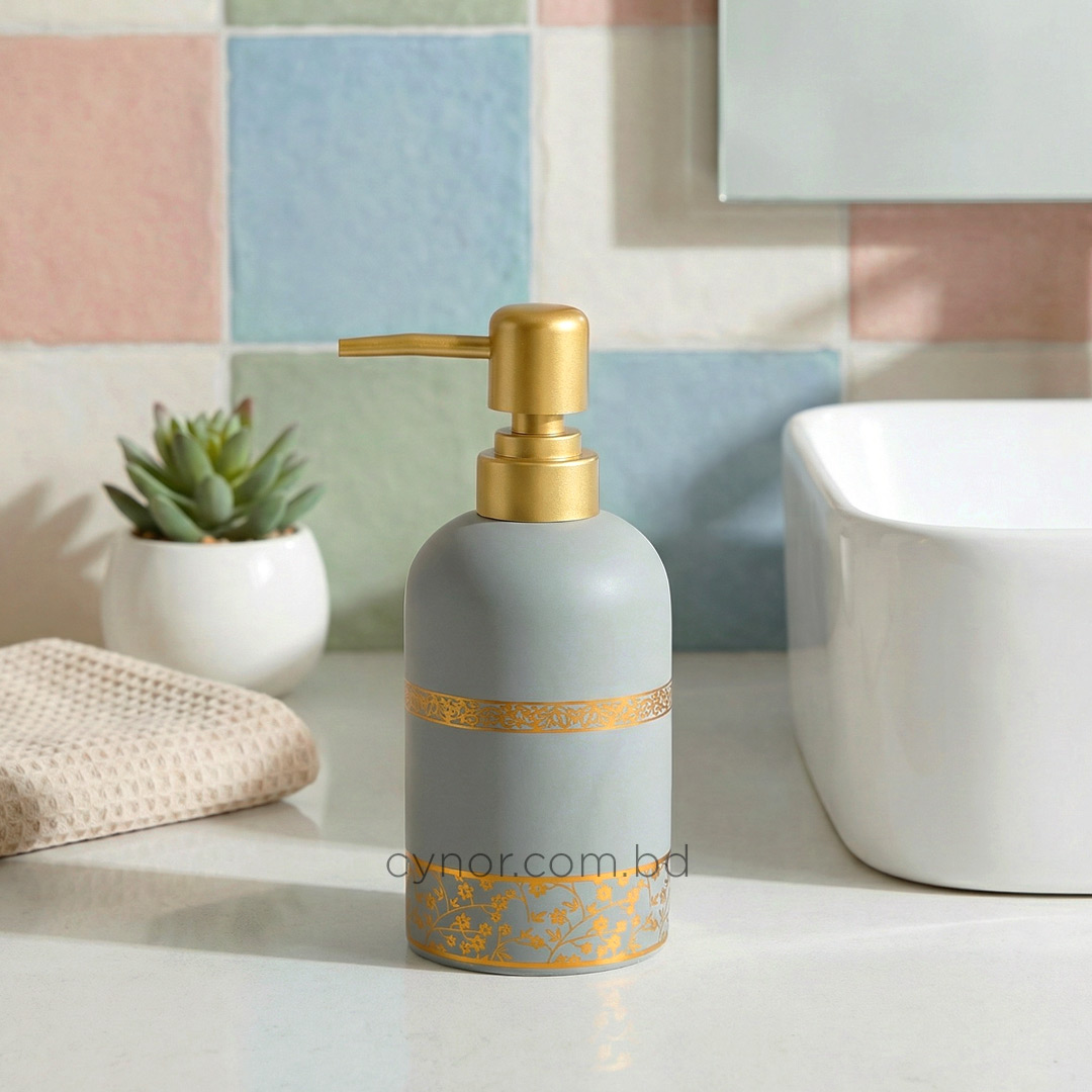 KC231-Ash-Ash Golden Porcelain Ceramic Soap Shampoo Lotion Dispenser (1)