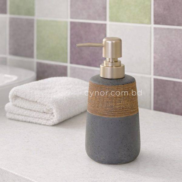 Ash Textured Porcelain Ceramic Soap, Shampoo and Lotion Dispenser