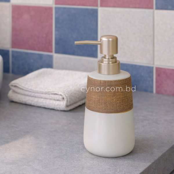 White Porcelain Ceramic Soap, Shampoo and Lotion Dispenser