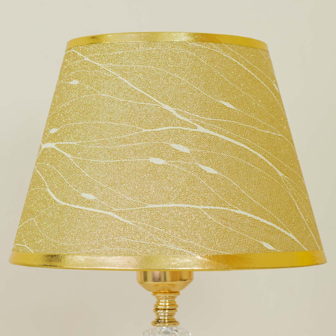TL385-Golden Metal Table Lamp with Crystal Design and Brown Plastic Shade (5)