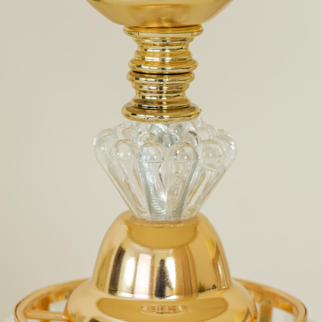 TL385-Golden Metal Table Lamp with Crystal Design and Brown Plastic Shade (6)