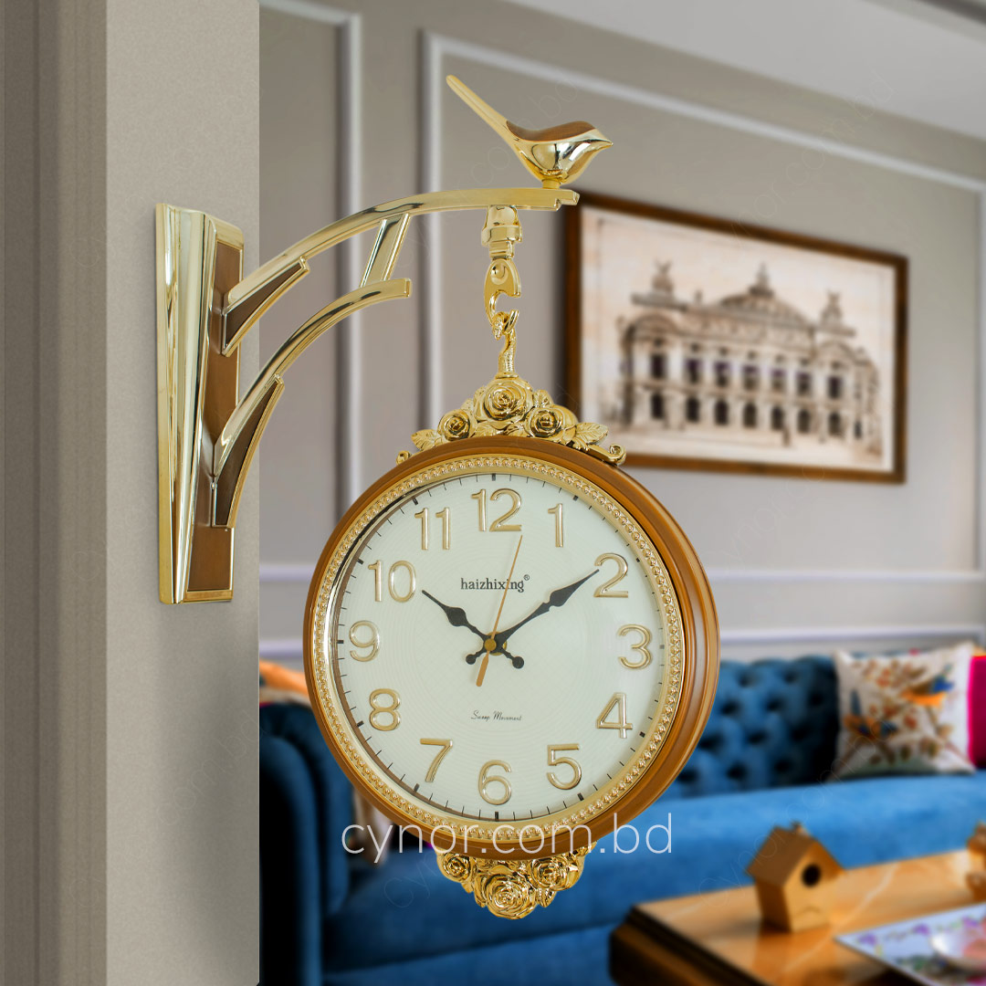 WC634-Wood-Double-Sided-Station-Wall-Clock-Fiber-Body-Wood-Color-with-Golden-Design-(12)