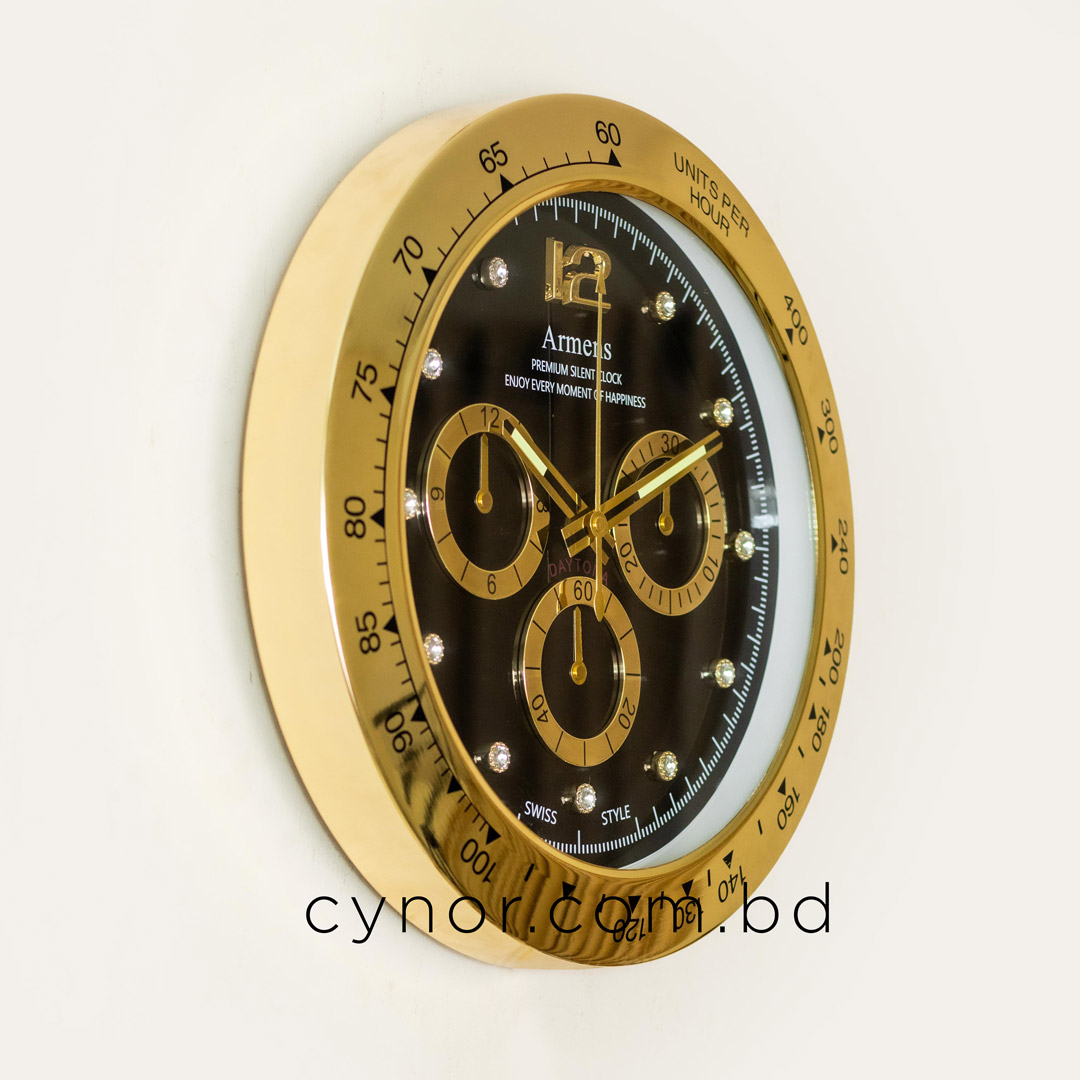WC711-2-High Quality Stainless Steel Body with Chronograph Style Glass Dial Wall Clock (10)
