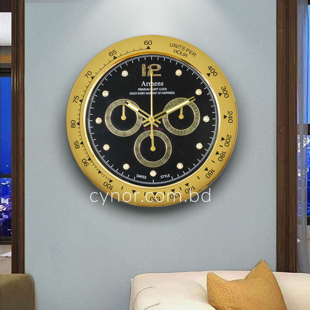 WC711-2-High Quality Stainless Steel Body with Chronograph Style Glass Dial Wall Clock (11)