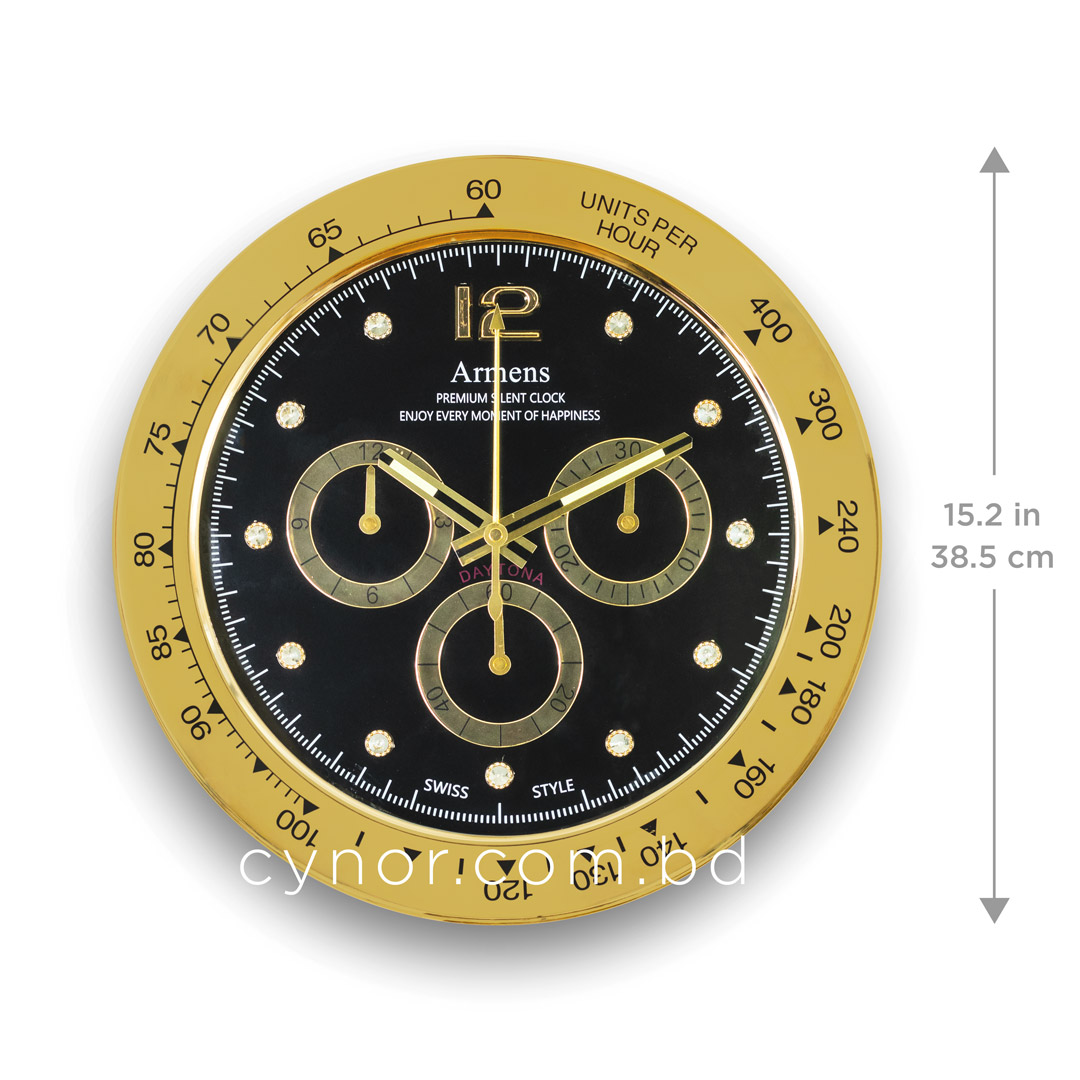 WC711-2-High Quality Stainless Steel Body with Chronograph Style Glass Dial Wall Clock (9)