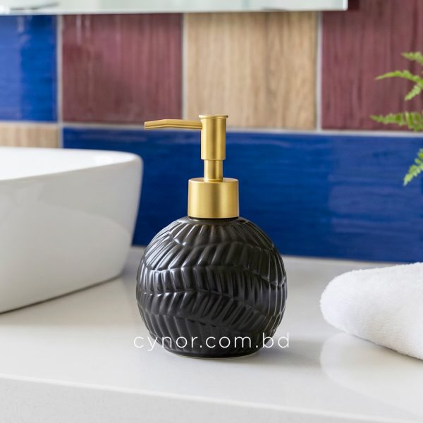 Black Golden Porcelain Ceramic Soap Shampoo Dispenser