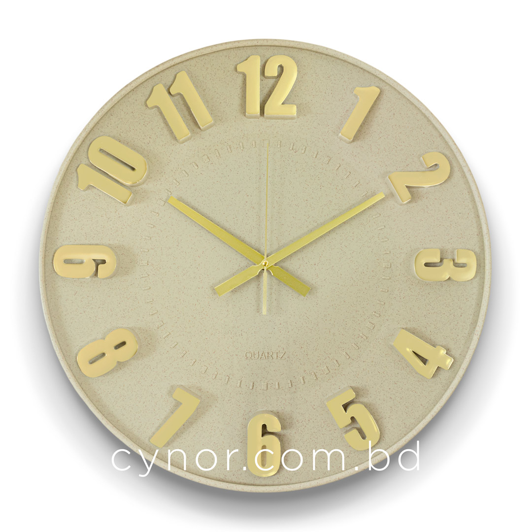 WC691-Cream-Cream Tile Texture Finish Fiber Glass Wall Clock (4)