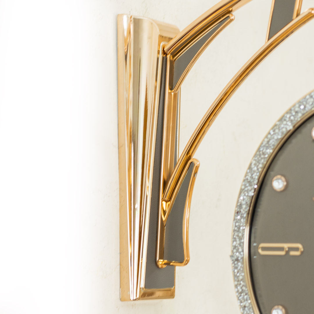WC738-Ash-Golden Double Sided Station Wall Clock Glitter Finish Ash Leather Texture Dial (11)