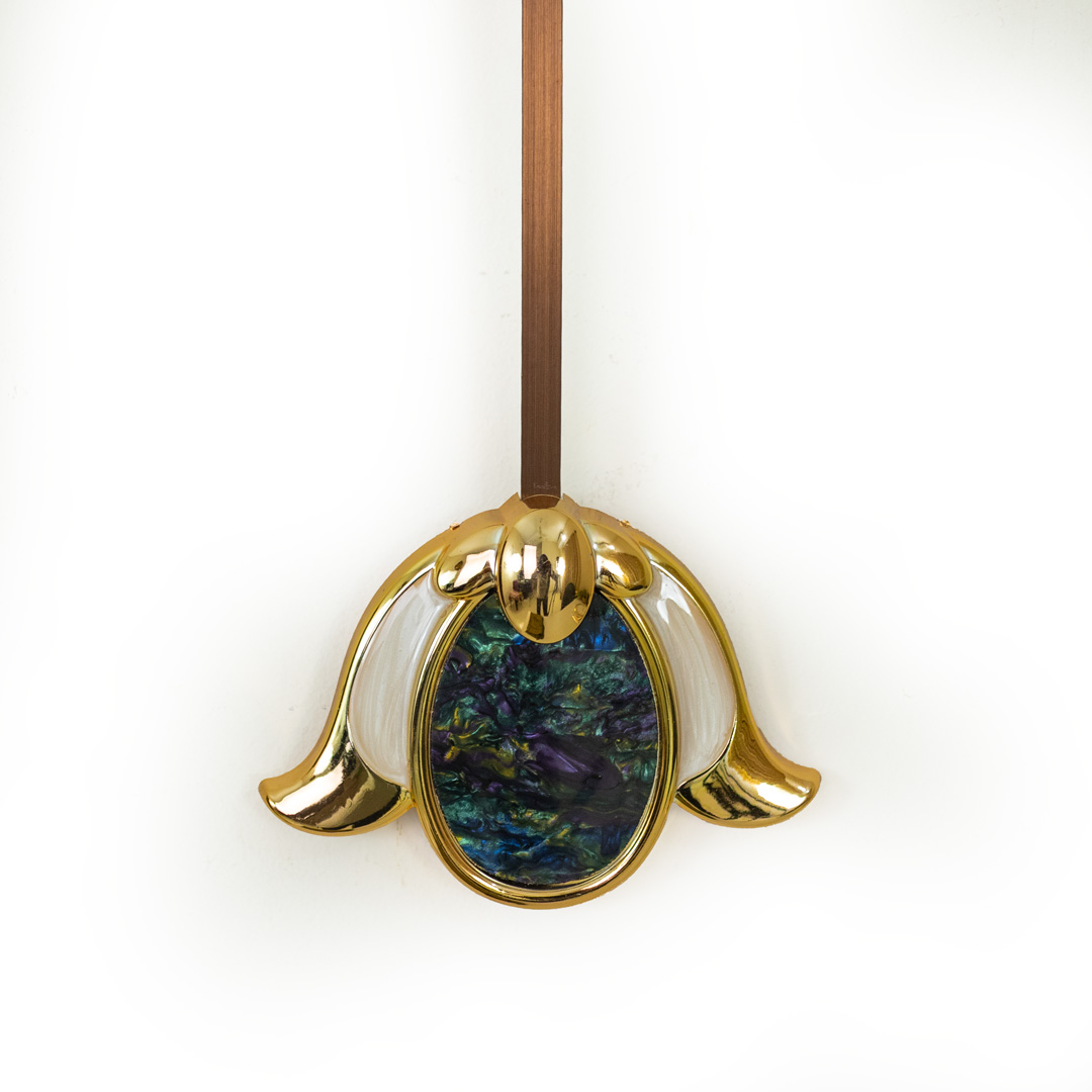 WC740-Green-Pendulum Wall Clock Green Dial Fiber Body Golden White Green Design (10)