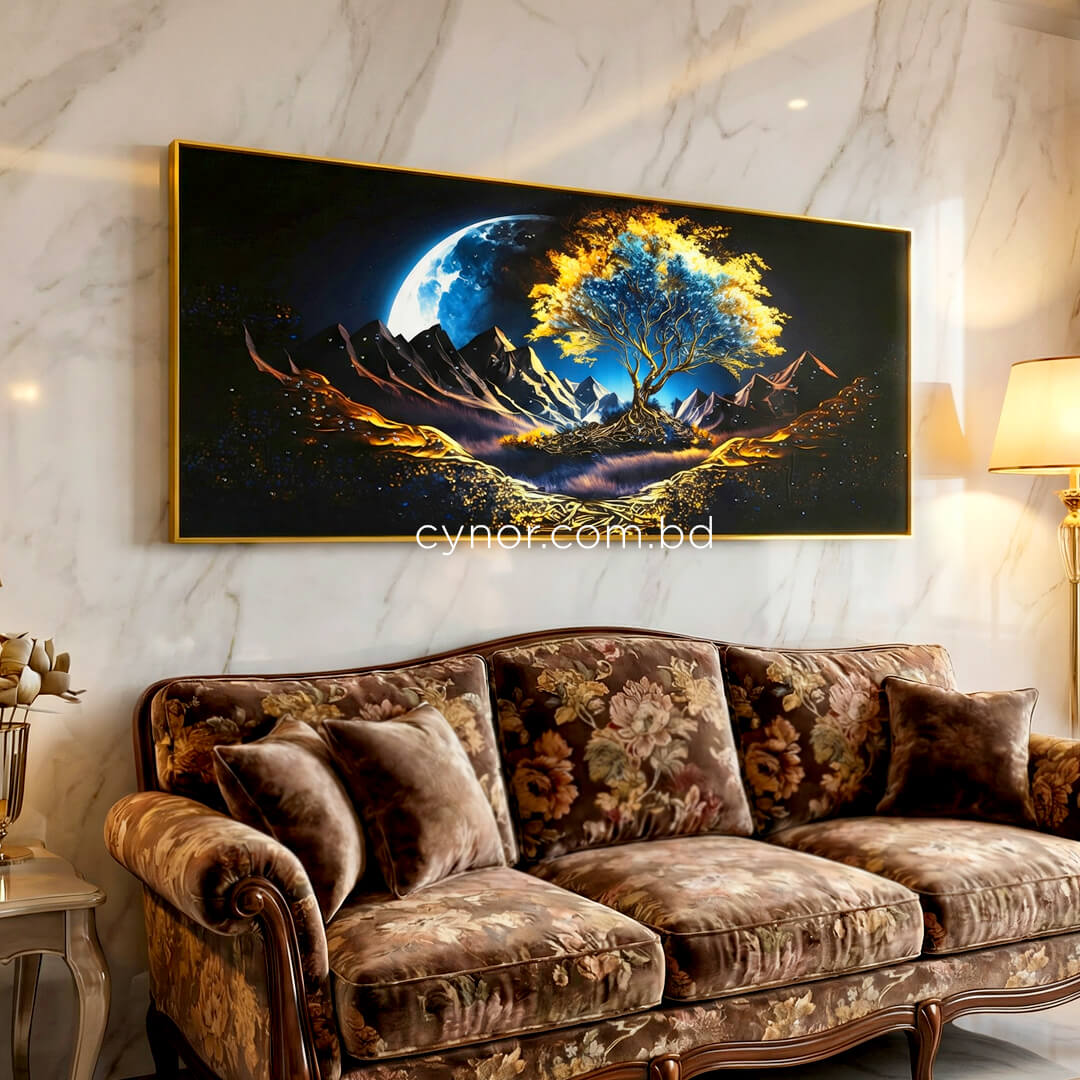 WR681-4-Surreal Nature Fantasy Wall Frame with Resin Stone Details and Aluminium Frame (11)