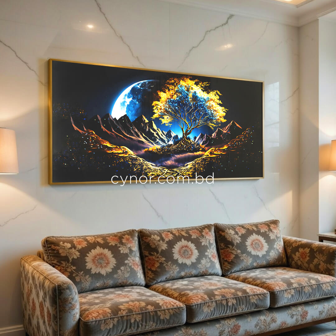 WR681-4-Surreal Nature Fantasy Wall Frame with Resin Stone Details and Aluminium Frame (12)