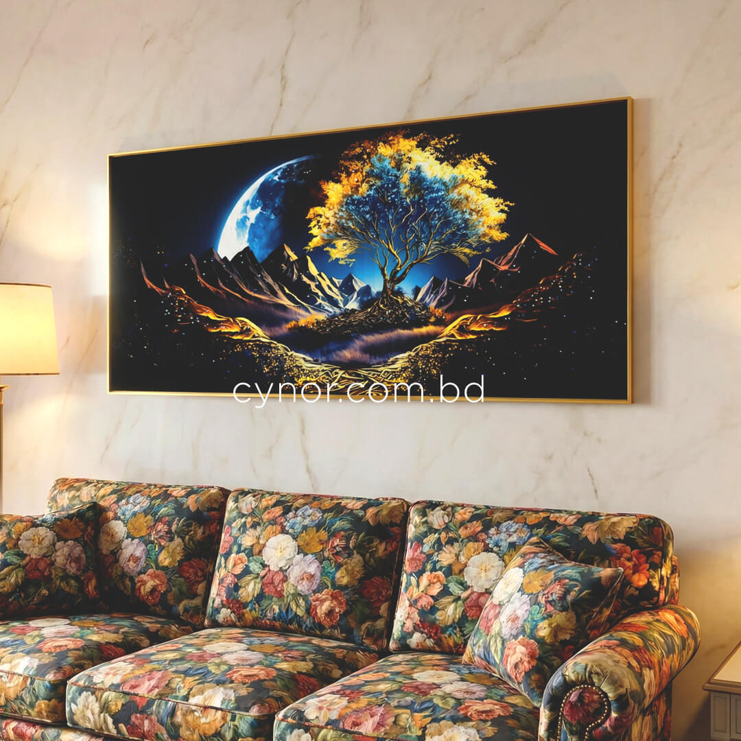 WR681-4-Surreal Nature Fantasy Wall Frame with Resin Stone Details and Aluminium Frame (13)