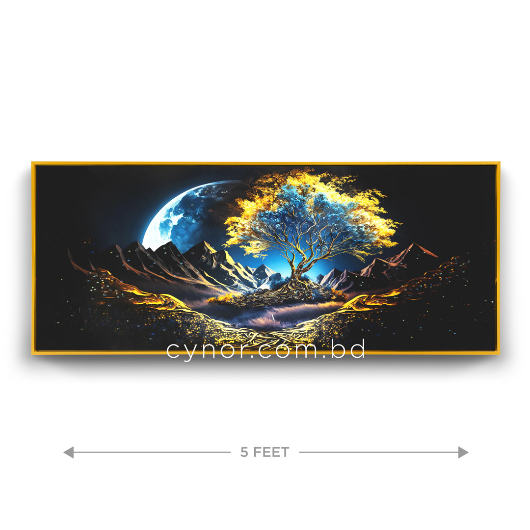 WR681-4-Surreal Nature Fantasy Wall Frame with Resin Stone Details and Aluminium Frame (2)