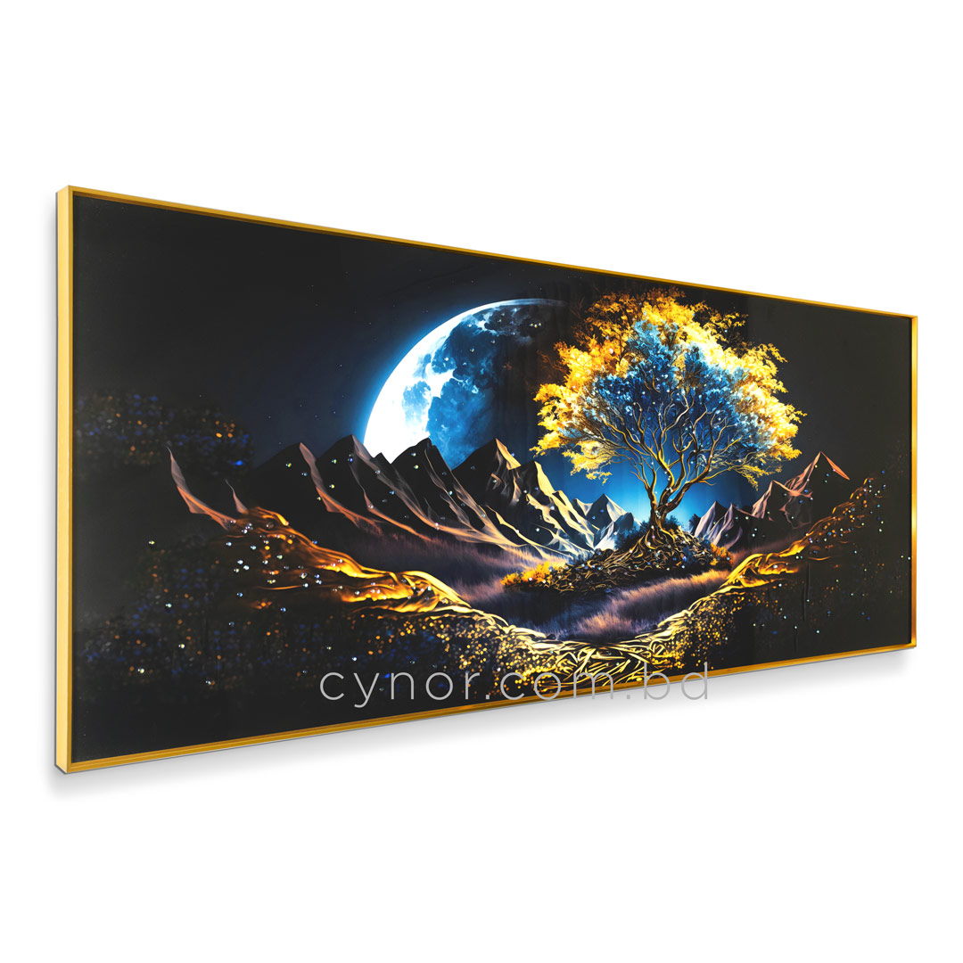 WR681-4-Surreal Nature Fantasy Wall Frame with Resin Stone Details and Aluminium Frame (3)