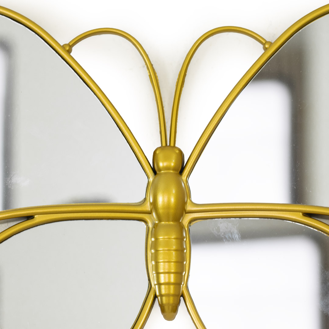 WR705-Golden Butterfly Mirror Wall Art 3 Piece Set Fiber Decor (6)
