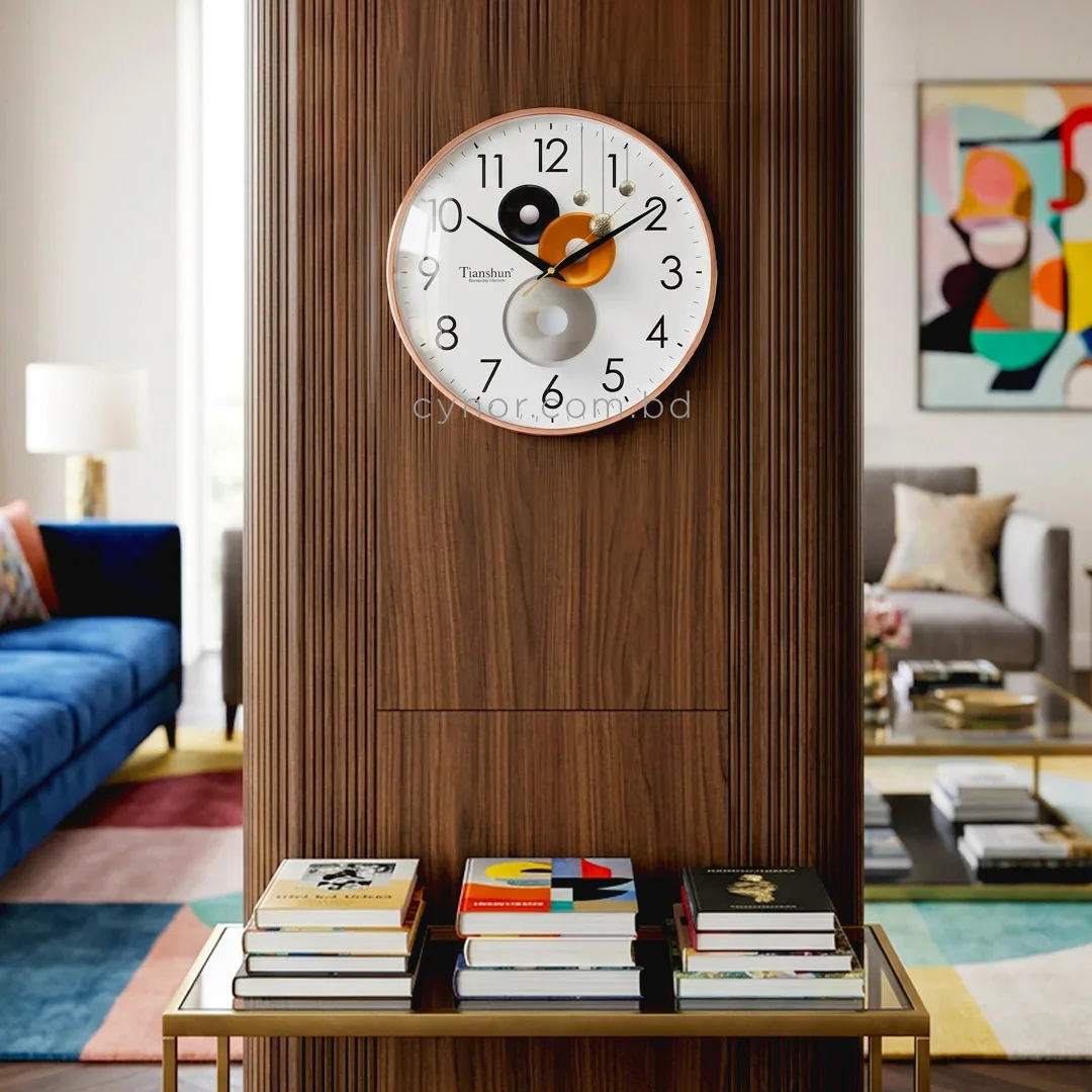 WC749-2-Modern 3D-Effect Floating Orb Wall Clock with Glass Dial and Fiber Frame (2) WC749-2-Modern 3D-Effect Floating Orb Wall Clock with Glass Dial and Fiber Frame (2)