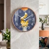 WC749-3-Modern Minimalist Geometric Wall Clock with Glass Dial Rose gold Fiber Frame (1)