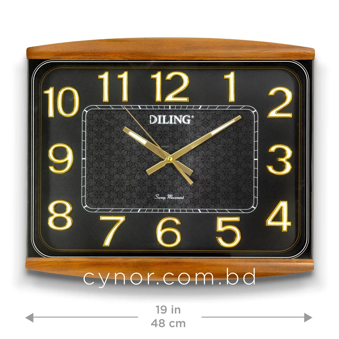 WC750-Black-Executive Rectangular Wall Clock Black Floral Dial Textured Fiber Frame (4) WC750-Black-Executive Rectangular Wall Clock Black Floral Dial Textured Fiber Frame (4)