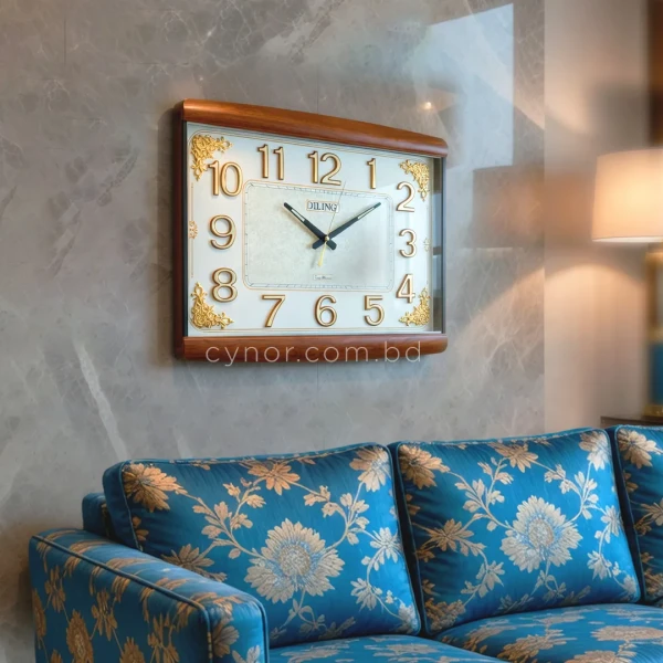 WC751-White-Vintage Style Wall Clock Radium Numerals Wood Texture Fiber Frame (1)