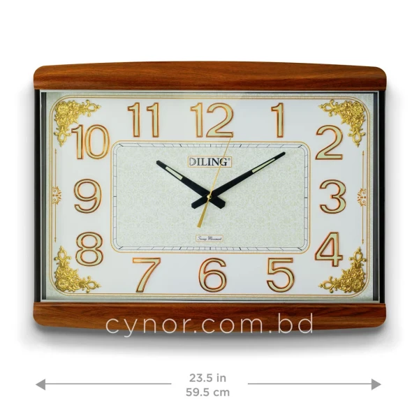 WC751-White-Vintage Style Wall Clock Radium Numerals Wood Texture Fiber Frame (4)