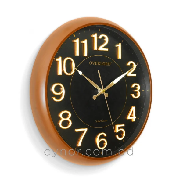 WC753-Black-Executive Wall Clock Radium Numerals Fiber Frame Glass Dial (4)