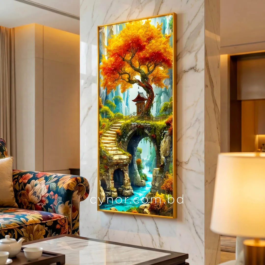 WR679-5-Mystical Golden Banyan Tree Wall Art with Resin Stone Details and Aluminium Frame (1) WR679-5-Mystical Golden Banyan Tree Wall Art with Resin Stone Details and Aluminium Frame (1)