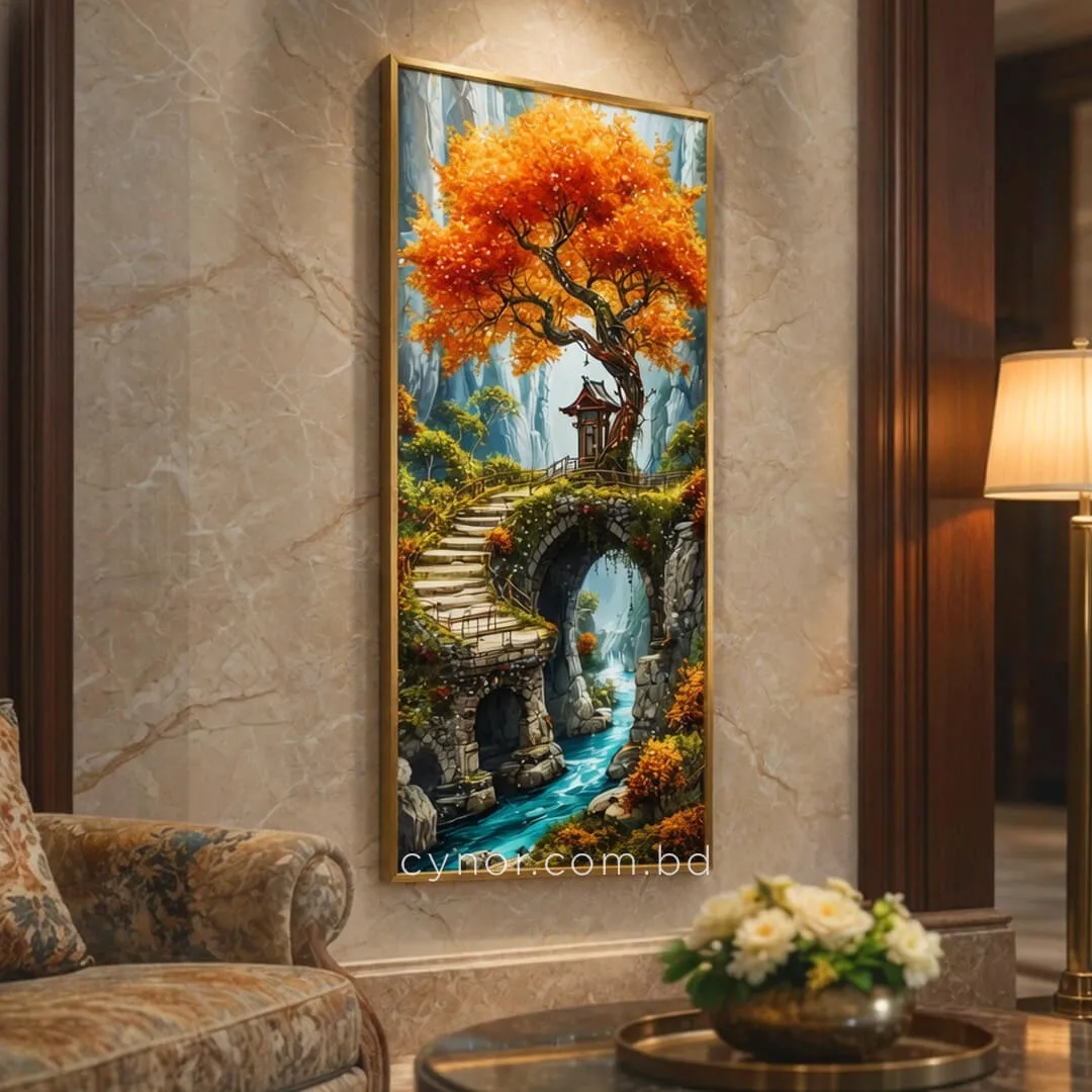 WR679-5-Mystical Golden Banyan Tree Wall Art with Resin Stone Details and Aluminium Frame (4) WR679-5-Mystical Golden Banyan Tree Wall Art with Resin Stone Details and Aluminium Frame (4)