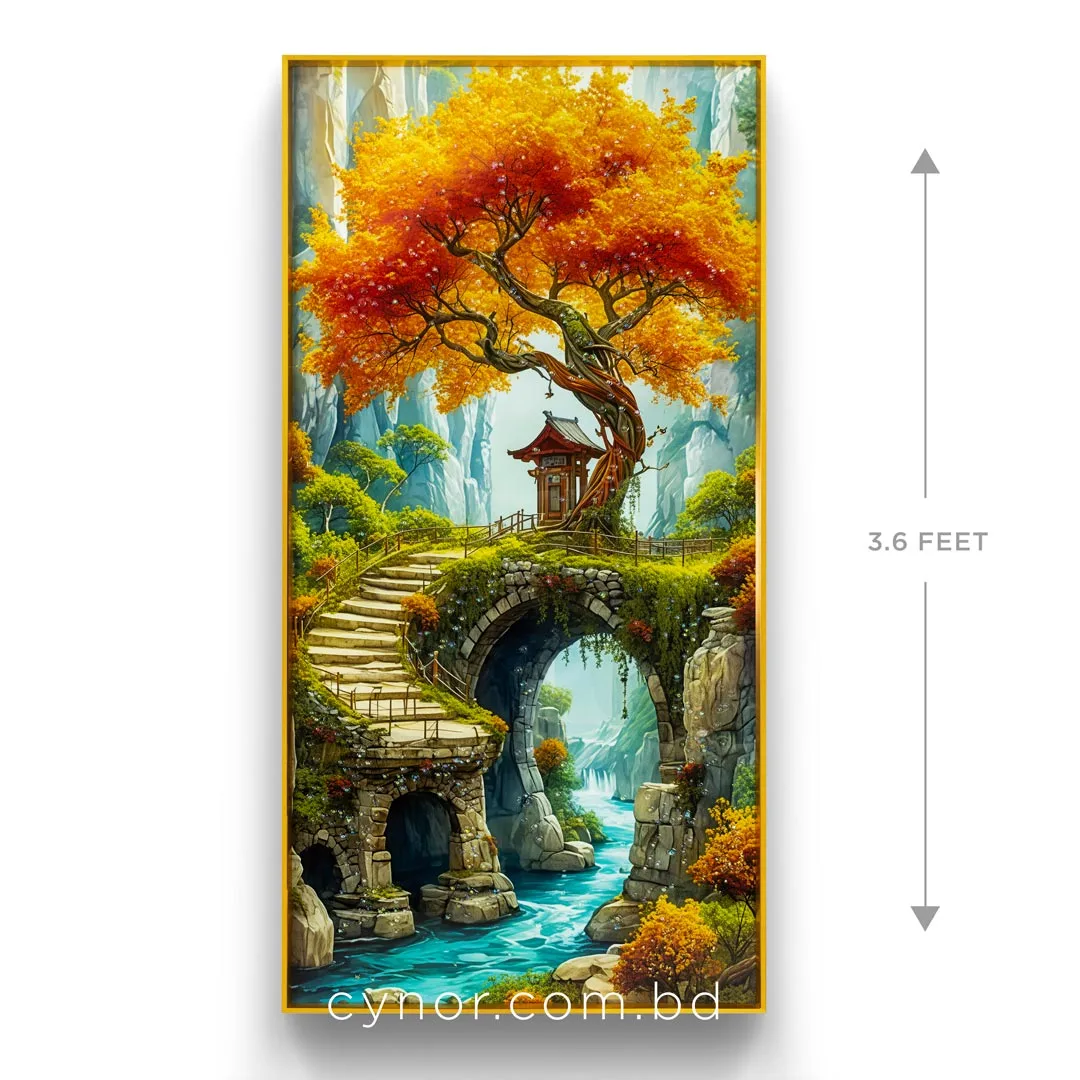 WR679-5-Mystical Golden Banyan Tree Wall Art with Resin Stone Details and Aluminium Frame (5) WR679-5-Mystical Golden Banyan Tree Wall Art with Resin Stone Details and Aluminium Frame (5)