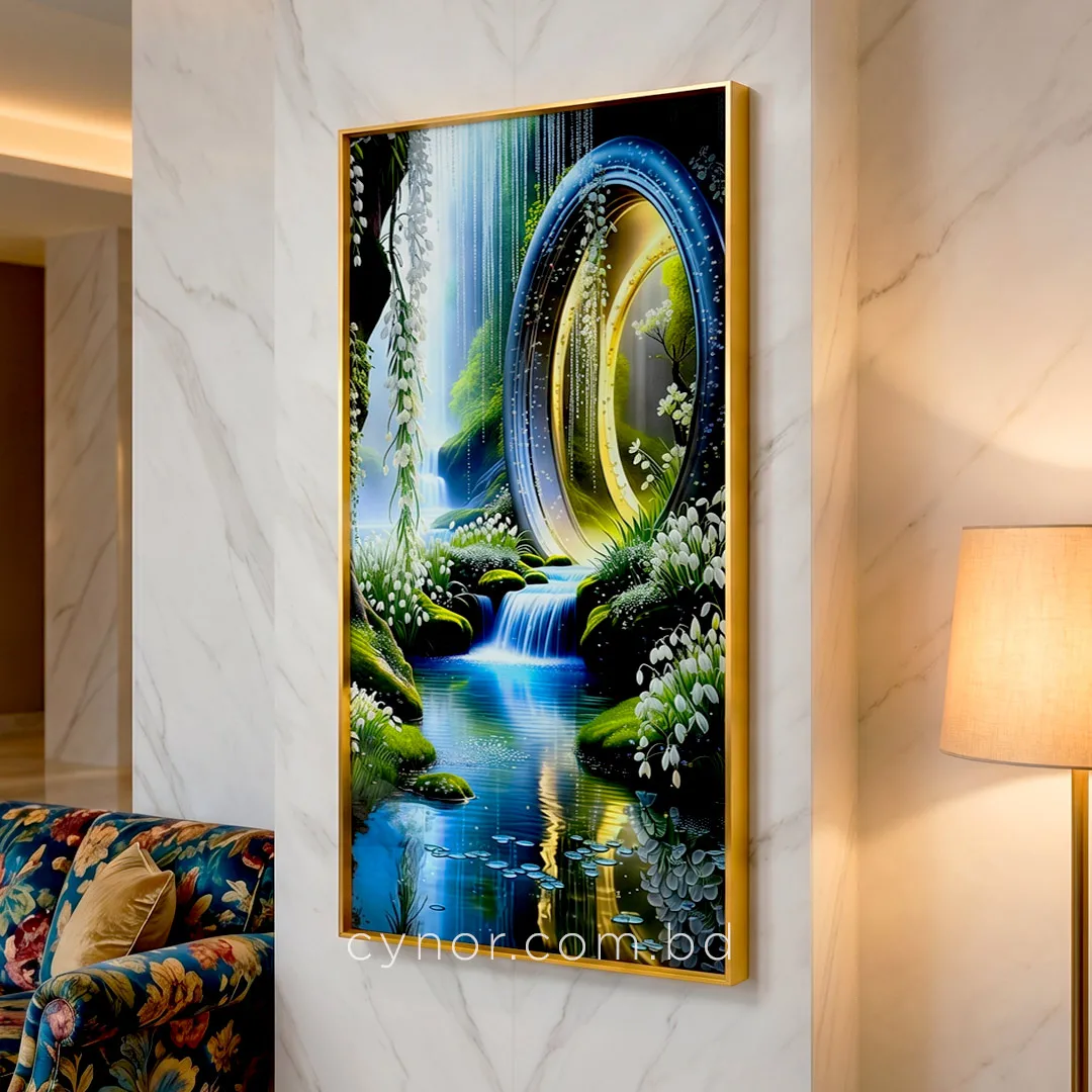 WR680-5-Luxury Waterfall Art Wall Frame with Resin Stone Design and Aluminium Frame (10) WR680-5-Luxury Waterfall Art Wall Frame with Resin Stone Design and Aluminium Frame (10)