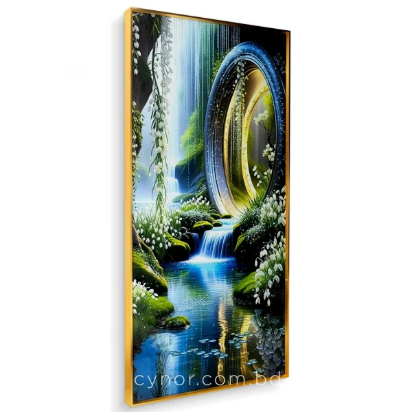 WR680-5-Luxury Waterfall Art Wall Frame with Resin Stone Design and Aluminium Frame (3)
