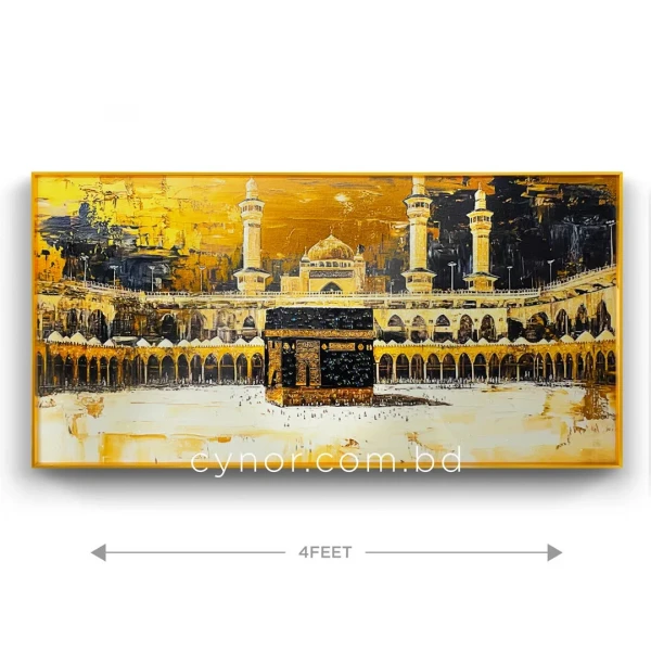 WR680-6-Holy Kaaba Wall Art with Resin Stone Design and Aluminium Frame (3)