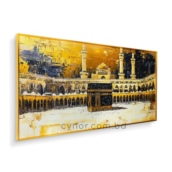 WR680-6-Holy Kaaba Wall Art with Resin Stone Design and Aluminium Frame (4)