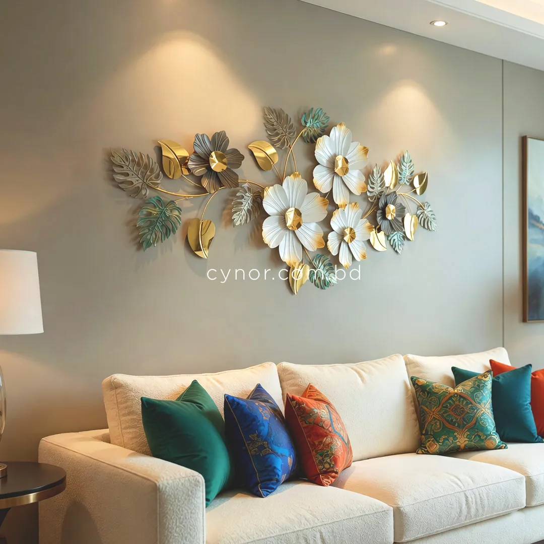 WR719-Golden Green Botanical Leaf and Floral Design Stainless Steel Metal Wall Decor (2) WR719-Golden Green Botanical Leaf and Floral Design Stainless Steel Metal Wall Decor (2)