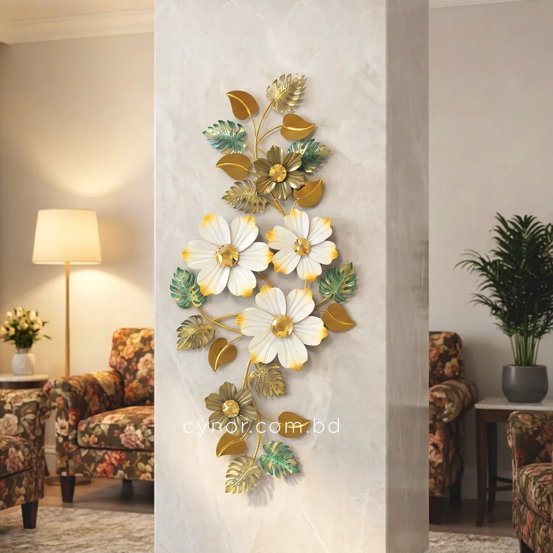 WR719-Golden Green Botanical Leaf and Floral Design Stainless Steel Metal Wall Decor (3) WR719-Golden Green Botanical Leaf and Floral Design Stainless Steel Metal Wall Decor (3)
